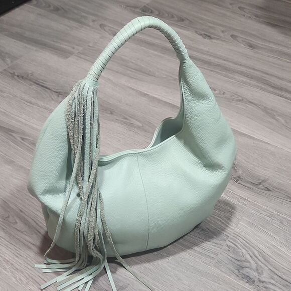 EUC B-Low The Belt Mint Fringe Med Leather Hobo Bag